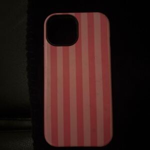 IPHONE 15 Pink Striped Phone Case